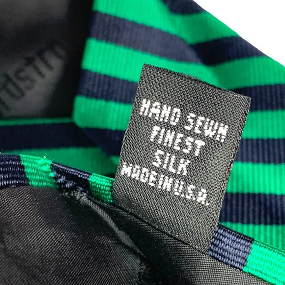 Robert Talbott for Nordstrom‎ Handsewn 100% Silk Green Navy Stripe Necktie - Picture 4 of 9